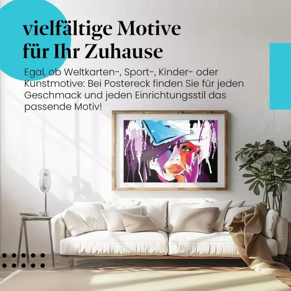 Abstrakte Kunst: Frau mit Hut & Farbe | Postereck 0834 Abstrakte Kunst: Frau mit Hut & Farbe | Postereck 0834