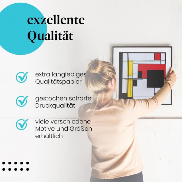 Gerahmtes Bild "Geometrische Abstraktion". Modernes Design, künstlerische Formen.