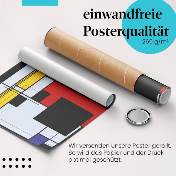 Gerolltes Poster "Geometrische Abstraktion" - Abstrakte Kunst, sicher verpackt.