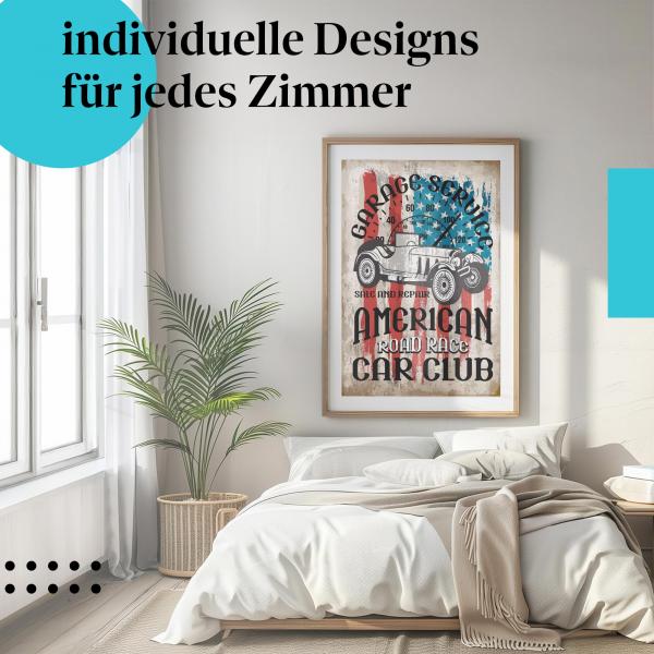 "American Road Race Car Club" Poster: Amerikanische Automobilgeschichte im Schlafzimmer!