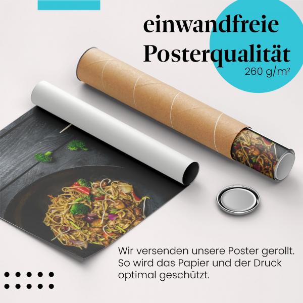 Gerolltes Poster "Asiatische Küche" - Exotische Aromen, sicher verpackt.