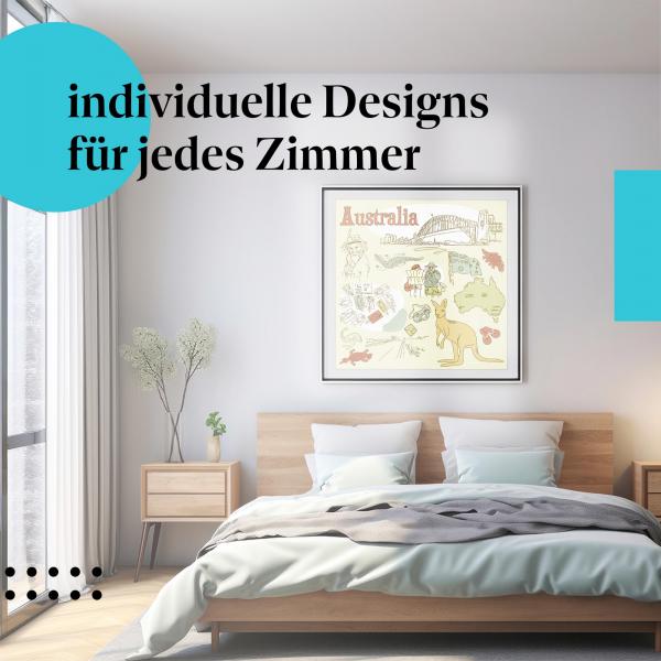 Schlafzimmer Deko: "Australien" Poster: Träumen Sie von "Down Under"!