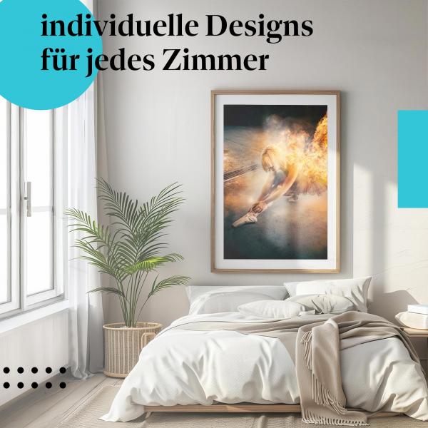 Schlafzimmer Deko: "Ballerina" Poster: Magie & Eleganz - ein faszinierendes Motiv.