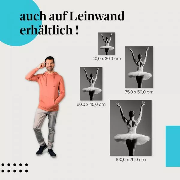 Ballerina in Pose: Anmut & Schwarz-Weiß | Postereck 0870 Ballerina in Pose: Anmut & Schwarz-Weiß | Postereck 0870
