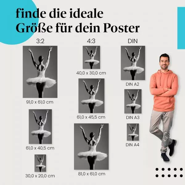 Ballerina in Pose: Anmut & Schwarz-Weiß | Postereck 0870 Ballerina in Pose: Anmut & Schwarz-Weiß | Postereck 0870