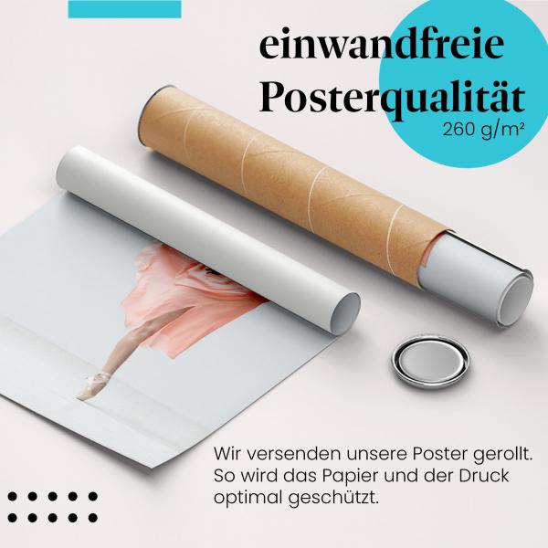 Gerolltes Poster "Balletttänzerin". Eleganz, Anmut.