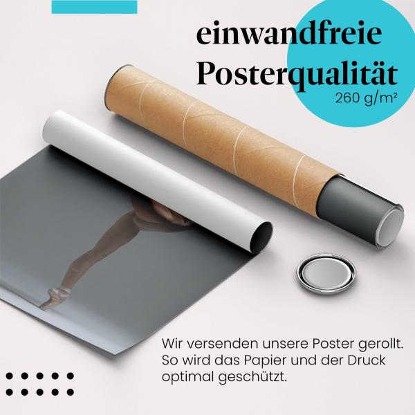 Gerolltes Poster "Balletttänzerin", klassische Pose.