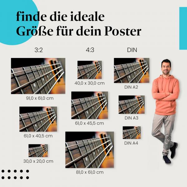 Bassgitarre Poster: Coole Wanddeko für Musiker - jetzt bestellen!