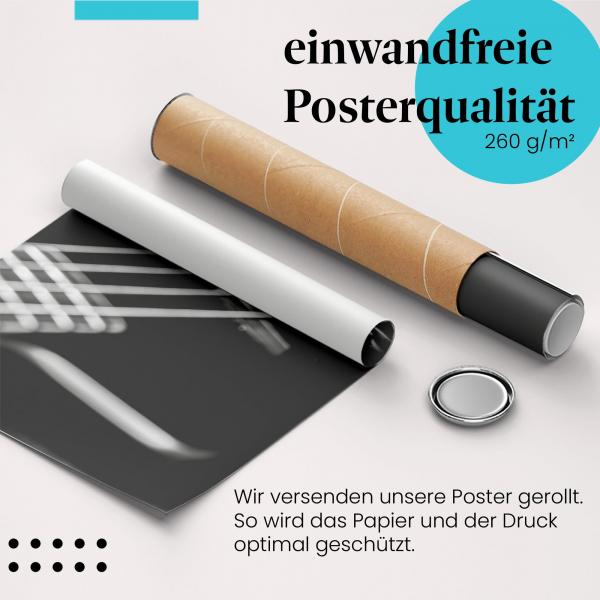 Gerolltes Poster "E-Bass Abstrakt". Musik & Design, sicher verpackt.