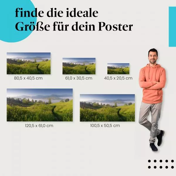 Berglandschaft im Nebel | Postereck 3554 Berglandschaft im Nebel | Postereck 3554