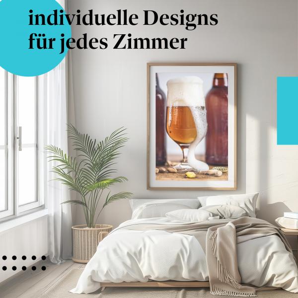 Schlafzimmer Deko: "Bier" Poster: Für alle Bierliebhaber - ein kühles Motiv.