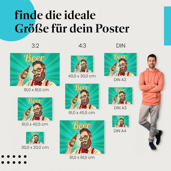 Genuss pur: Bier-Poster "Bierliebhaber" - Pop-Art Stil für deine Bar oder Küche
