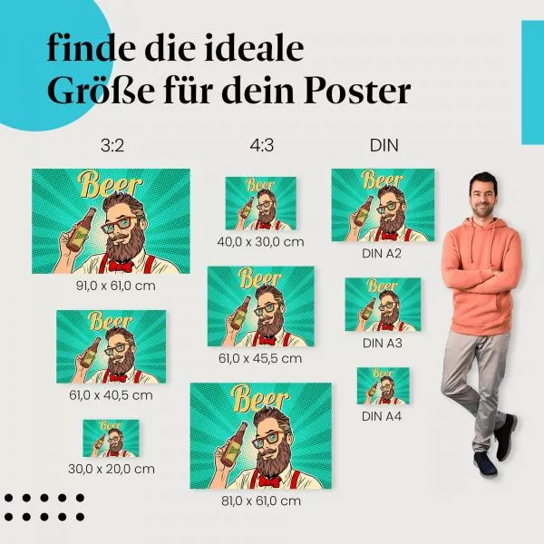 Bierliebhaber: Mann mit Bart… | Postereck 1131 Bierliebhaber: Mann mit Bart… | Postereck 1131
