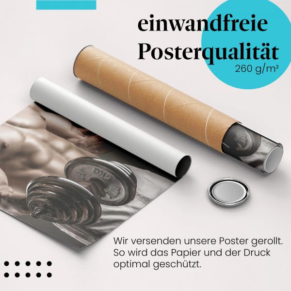 Gerolltes Poster "Krafttraining". Fitness & Bodybuilding, sicher verpackt.