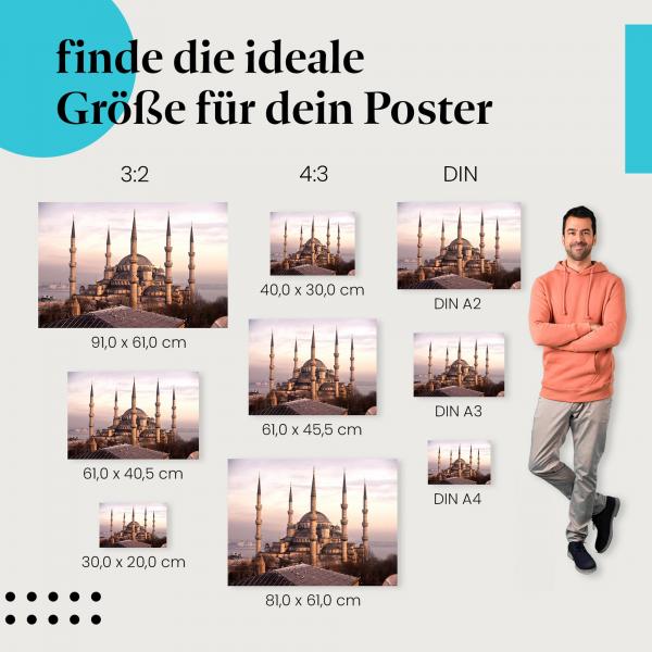 Blaue Moschee Poster: Istanbul Reise Poster - jetzt Größe wählen.
