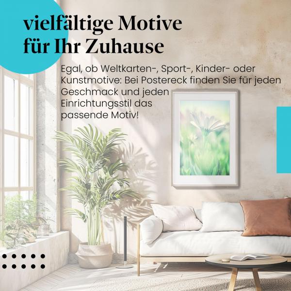 Dieses Leinwandbild mit der Blume in zarten Farben bringt Frühlingsgefühle in Ihr Zuhause.