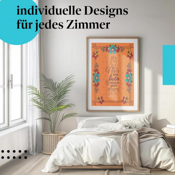 Schlafzimmer Deko: "Motivation" Poster: Lassen Sie sich von diesem Spruch jeden Tag inspirieren.