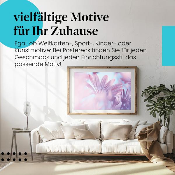 Leinwandbild Pinke Blüten: Romantischer Blickfang - Leichtigkeit & Zartheit.