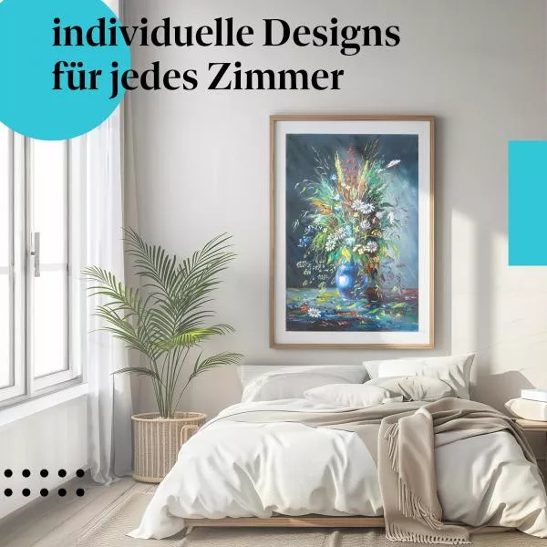 Blumenpracht im blauen Krug: Sommer & Freude | Postereck 0449 Blumenpracht im blauen Krug: Sommer & Freude | Postereck 0449