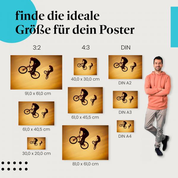 Sport & Dynamik: BMX Poster "BMX Action" - Spektakuläre Sprünge im Abendrot