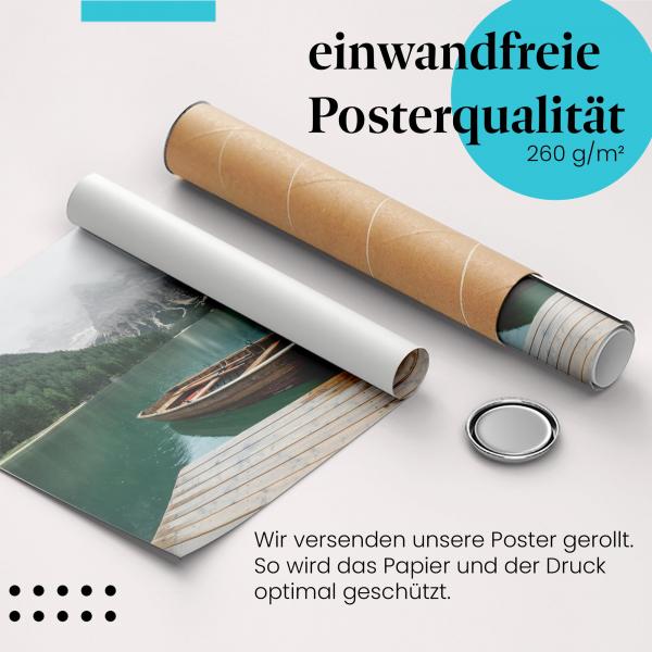 Gerolltes Poster "Bergsee" - Natur & Ruhe, sicher verpackt.