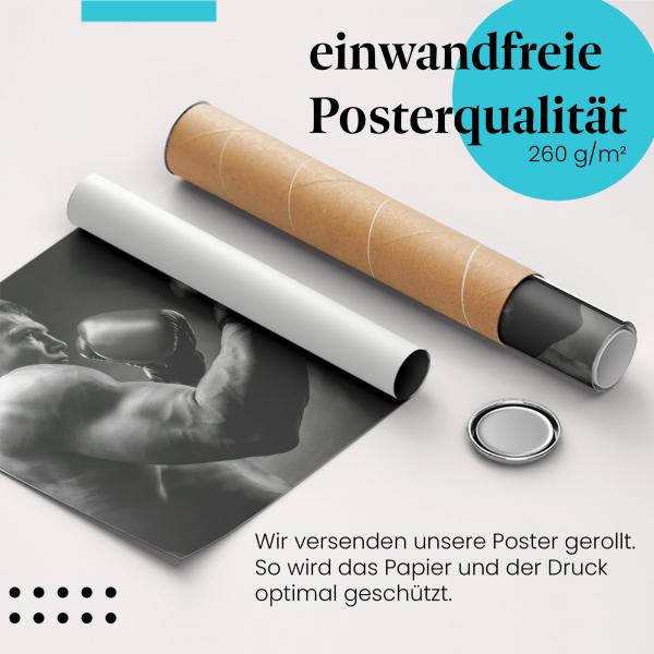 Gerolltes Poster "Boxer". Kampfsport, sicher verpackt.