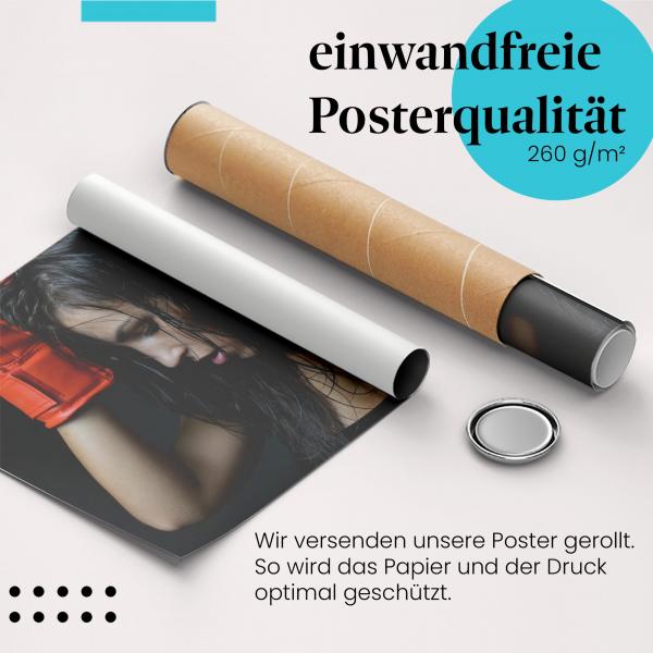 Gerolltes Poster "Boxerin", Training.