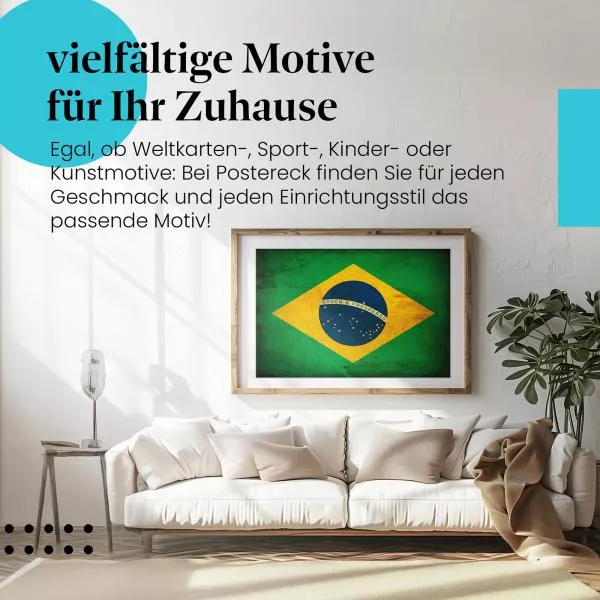 Brasilien: Vintage Flagge & Sternenhimmel | Postereck 0296 Brasilien: Vintage Flagge & Sternenhimmel | Postereck 0296