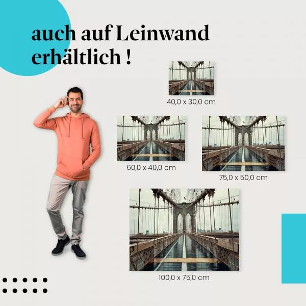 Leere Brooklyn Bridge im Regen | Postereck 1121 Leere Brooklyn Bridge im Regen | Postereck 1121