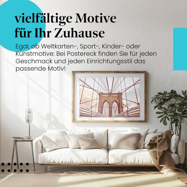 Stylisches Leinwandbild: Brooklyn Bridge - Architektonisches Meisterwerk.