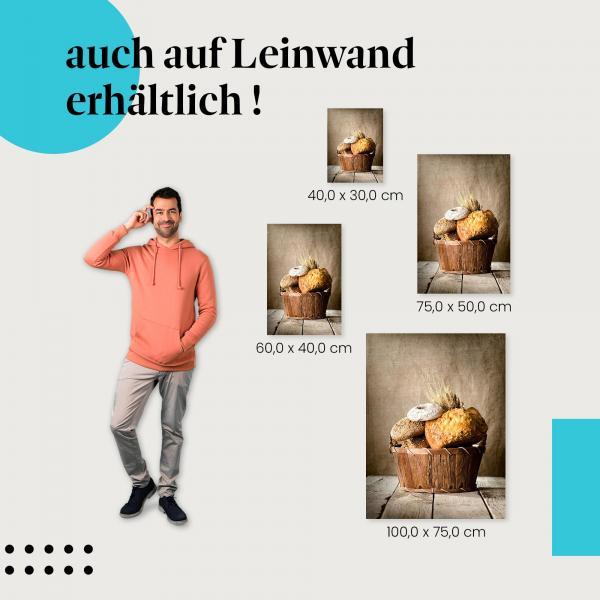 Brotkorb: Leinwandbild. Verschiedene Brotsorten, lecker!