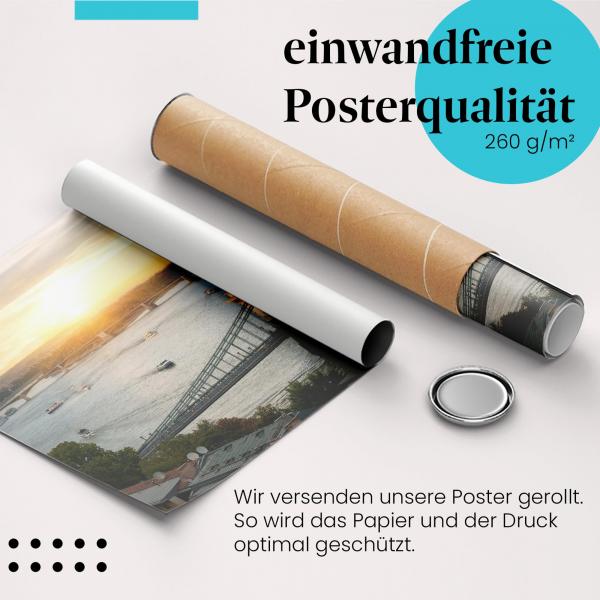 Gerolltes Poster "Budapest Panorama" - Ungarische Hauptstadt, sicher verpackt.