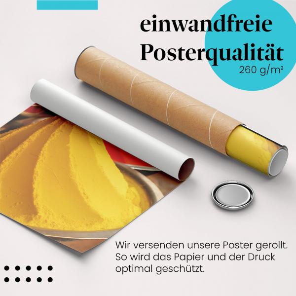 "Farbpulver": Gerolltes Poster, Markt, Farbenpracht.