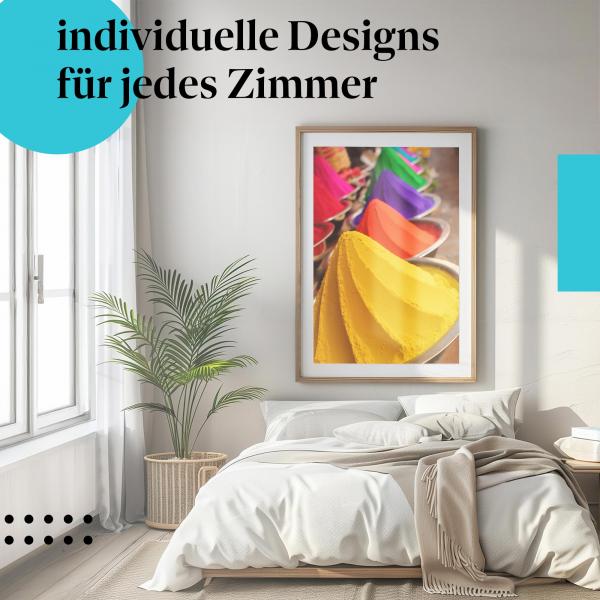 Schlafzimmer Deko: Farbenfroh mit "Farbpulver" Poster