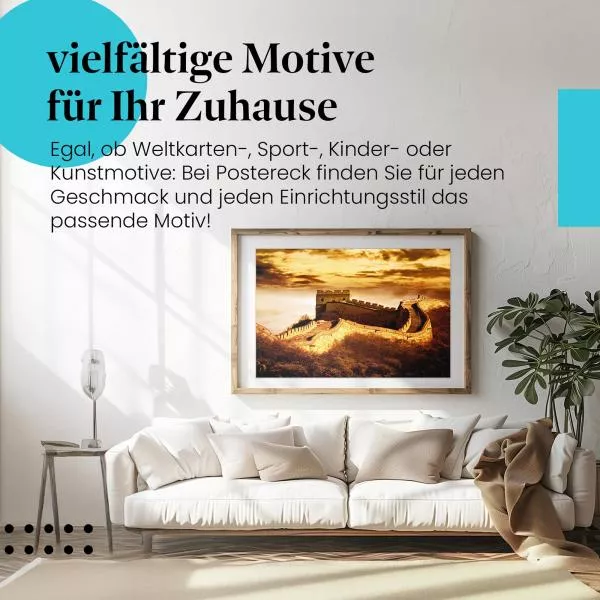Goldenes Licht: Chinesische Mauer im Abendrot | Postereck 0034 Goldenes Licht: Chinesische Mauer im Abendrot | Postereck 0034