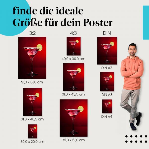 "Roter Cocktail mit Limette": Poster - Getränk, Alkohol & Party