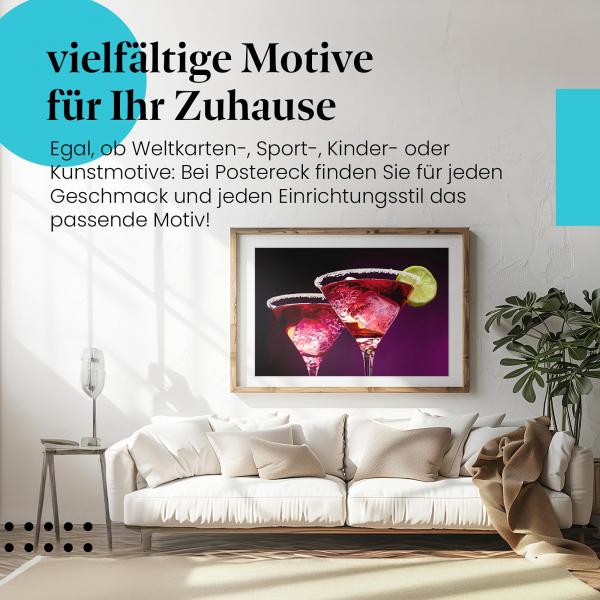Dieses Leinwandbild mit den Cocktails bringt Partystimmung in Ihre vier Wände.