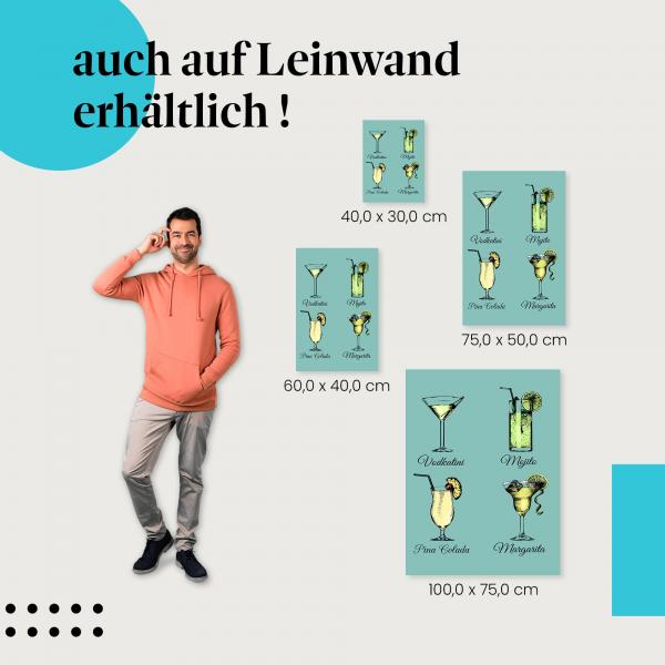 Leinwandbild "Cocktail Klassiker": Verschönern deine Wand mit diesen beliebten Drinks!
