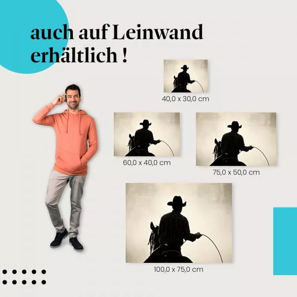 Cowboy-Silhouette: Lasso & Sonnenuntergang | Postereck 0235 Cowboy-Silhouette: Lasso & Sonnenuntergang | Postereck 0235