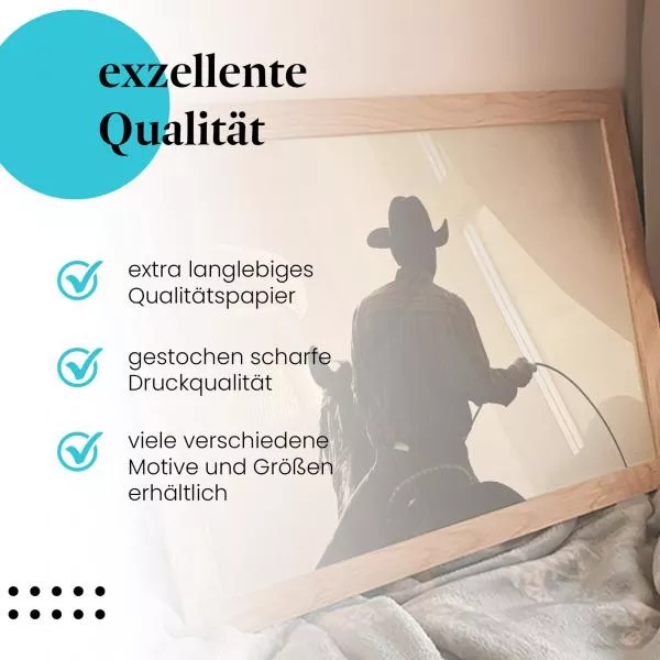 Cowboy-Silhouette: Lasso & Sonnenuntergang | Postereck 0235 Cowboy-Silhouette: Lasso & Sonnenuntergang | Postereck 0235