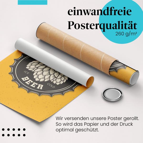Gerolltes Poster "Craft Beer" - Brauerei-Emblem, sicher verpackt.