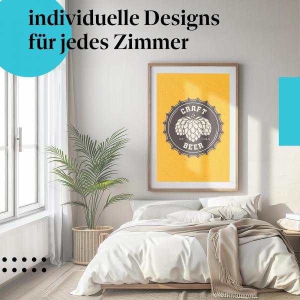 "Hopfen & Malz": Kunstdruck "Craft Beer" - Deko für Genießer.