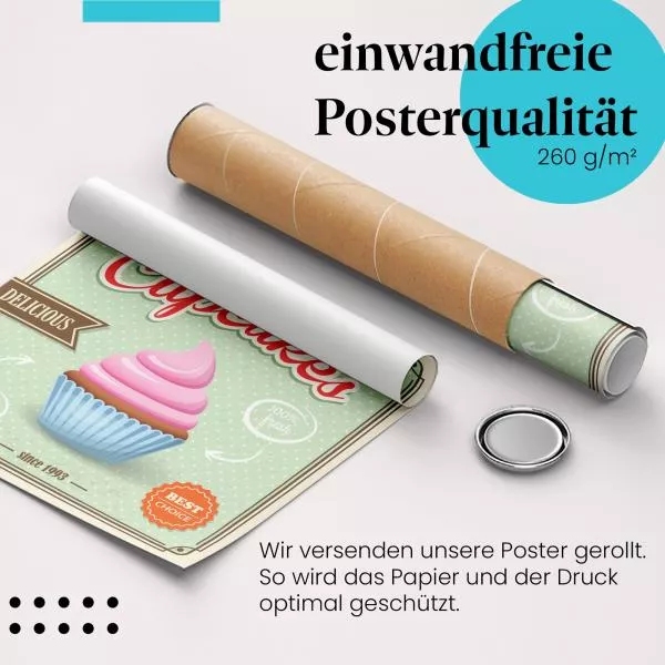 Cupcakes Retro Poster | Postereck 2220 Cupcakes Retro Poster | Postereck 2220