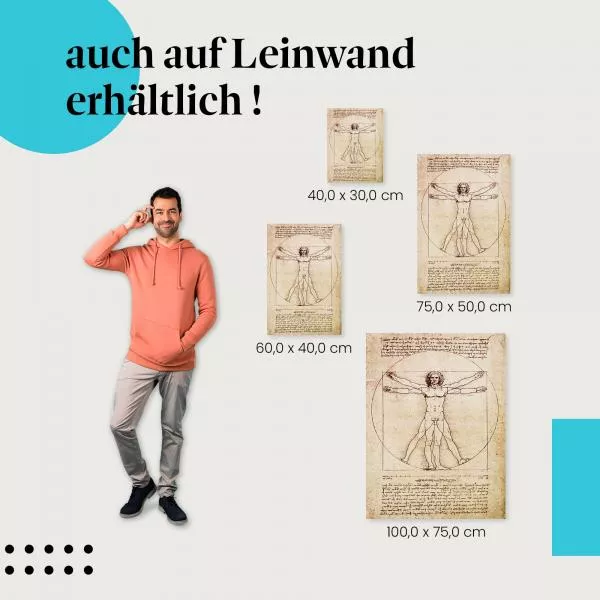 Da Vincis Meisterwerk: Vitruvianischer Mensch | Postereck 0125 Da Vincis Meisterwerk: Vitruvianischer Mensch | Postereck 0125