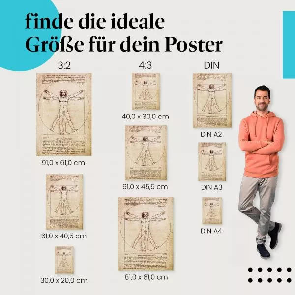 Da Vincis Meisterwerk: Vitruvianischer Mensch | Postereck 0125 Da Vincis Meisterwerk: Vitruvianischer Mensch | Postereck 0125