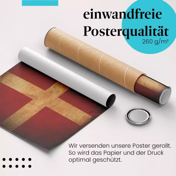Dänemark: Vintage Flagge "Dannebrog" | Postereck 0292 Dänemark: Vintage Flagge "Dannebrog" | Postereck 0292