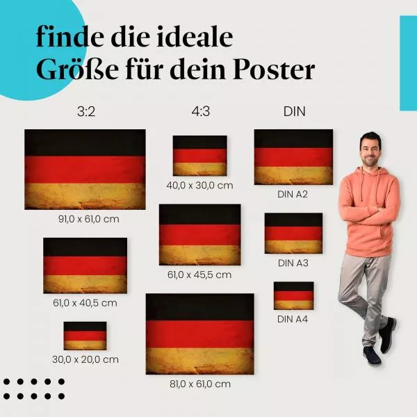 Deutschland: Vintage Flagge im Retro-Stil | Postereck 0287 Deutschland: Vintage Flagge im Retro-Stil | Postereck 0287