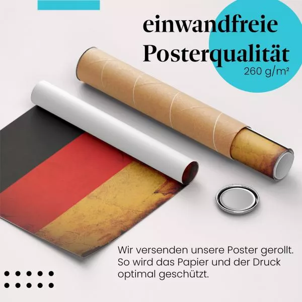 Deutschland: Vintage Flagge im Retro-Stil | Postereck 0287 Deutschland: Vintage Flagge im Retro-Stil | Postereck 0287