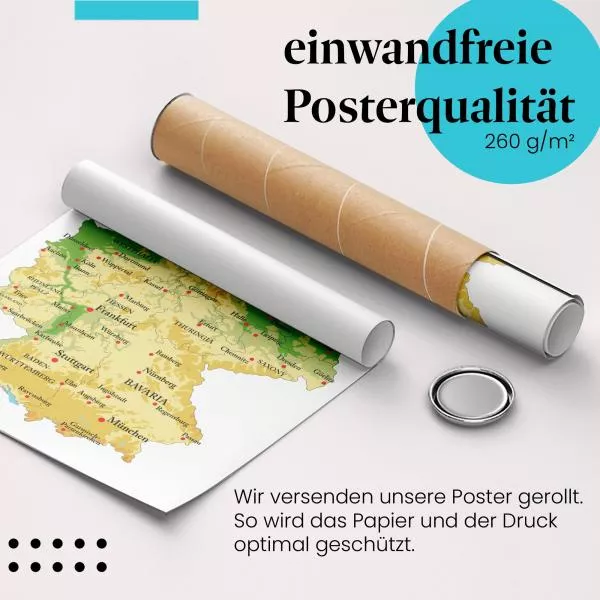 Deutschlandkarte: Städte & Bundesländer | Postereck 1189 Deutschlandkarte: Städte & Bundesländer | Postereck 1189
