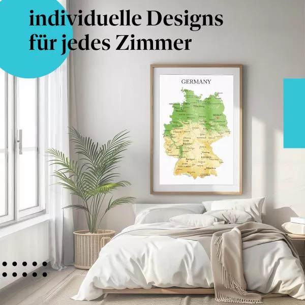 Deutschlandkarte: Städte & Bundesländer | Postereck 1189 Deutschlandkarte: Städte & Bundesländer | Postereck 1189